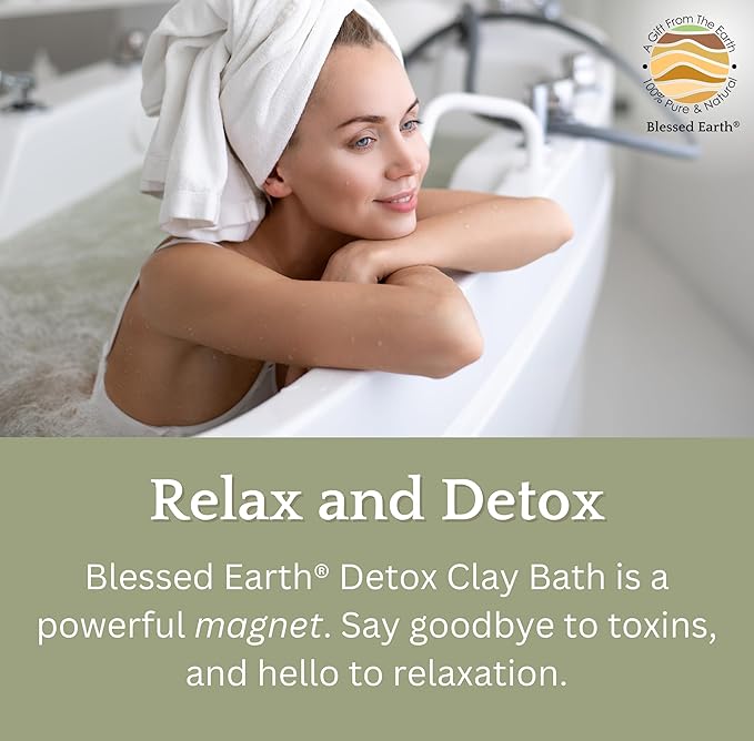 Blessed Earth® Detox Clay Bath, 100% Pure Sodium Bentonite Therapeutic Grade - Removes Toxins, Impurities and Contaminants, by Evenbetternow LLC, 4 lbs (64 oz)