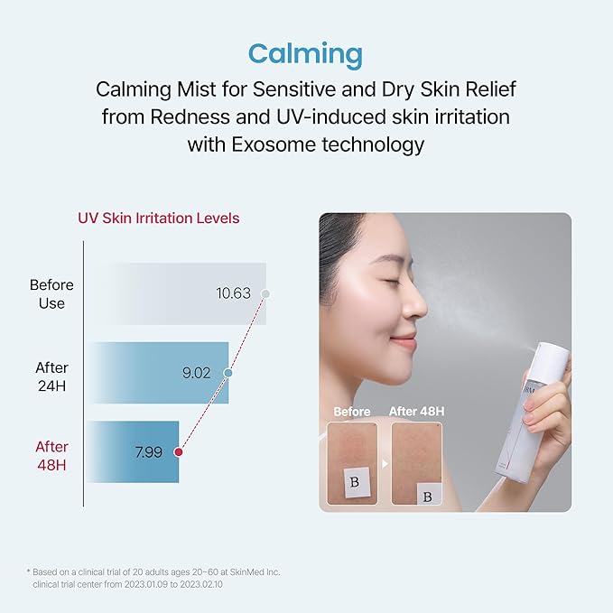 Calming Mist, Soothing Hydrating Facial Spray Makeup Fixer for All Skin Types with Ceramide to Restore Skin Barrier and Reduce Puffiness (100ml, 3.38 fl.oz)