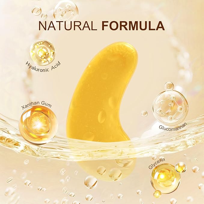 20Pairs/40Pcs 24K Gold Eye Patches, Collagen Eye Masks for Dark Circles and Eye Bags, Smooth Wrinkles & Puffy Eyes, Moisturizing Skin, Skincare Eye Treatment, Beauty & Personal Care