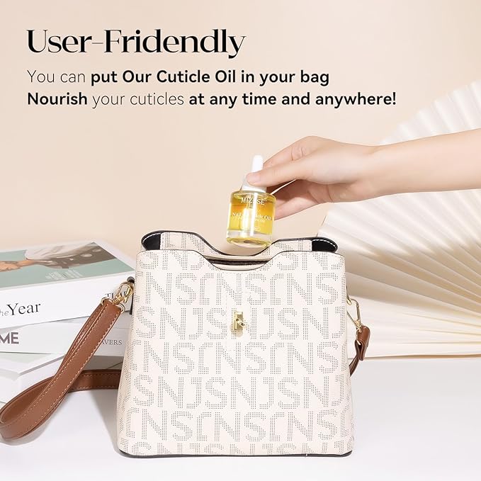 MIZHSE 30ml Cuticle Oil for Nails, Nail Oil Cuticle Hydrating Oil for Repairing Cuticles and Thin Nails, Including Vitamin E Jojoba Coconut Oil, Sweet Almond Care Moisturizing Soothing Nourishing Oil