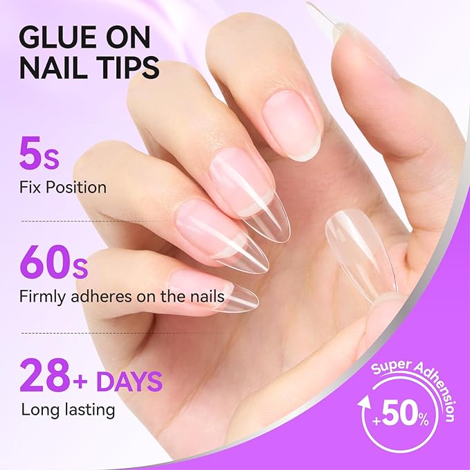 Gelike EC Pro Nail Glue & Strengthener: 6-in-1 Nail Adhesive for Repair - Strengthening & Protein Repair - Perfect for Home & Salon Use