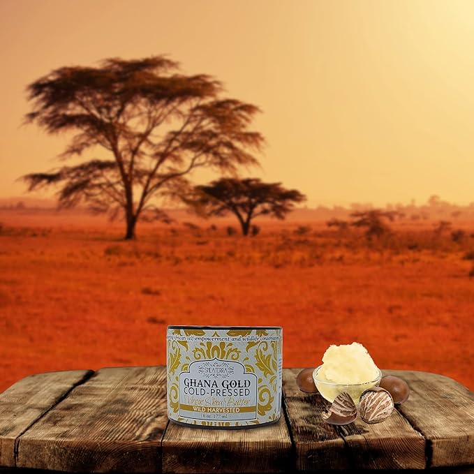 Shea Terra Organics 100% Organic Cold-Pressed Virgin Shea Butter - Ghana Gold | Natural Daily Skin Cream for Dry Skin, Itchy Skin, Stretch Marks, Psoriasis, Eczema & other skin conditions – 6 oz