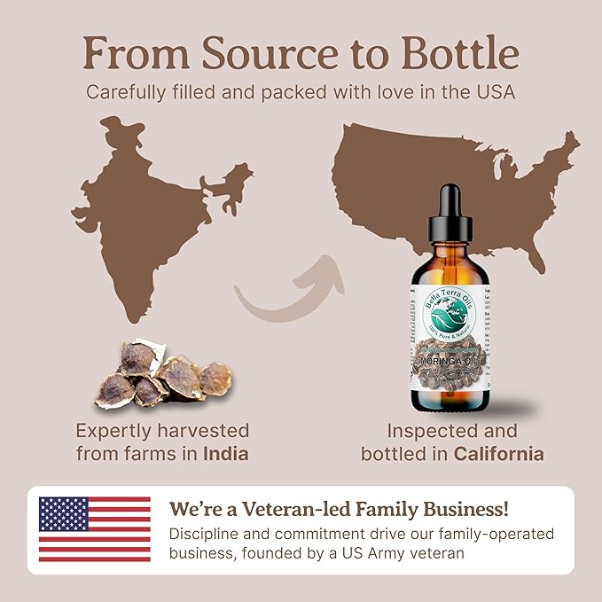 Bella Terra Oils Premium Moringa Oil for Lustrous Hair and Smooth Skin – 1 gallon, Nourishing, Hydrating, Non-Greasy, Quickly Absorbed