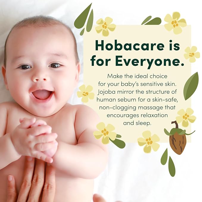 HobaCare Organic Jojoba Oil - 100% Pure, Unrefined Jojoba Oil for Skin & Nails - Moisturizing Body Oil & Face Moisturizer for Dry Skin - Natural Jojoba Oil for Hair & Beard Care (64 fl oz)