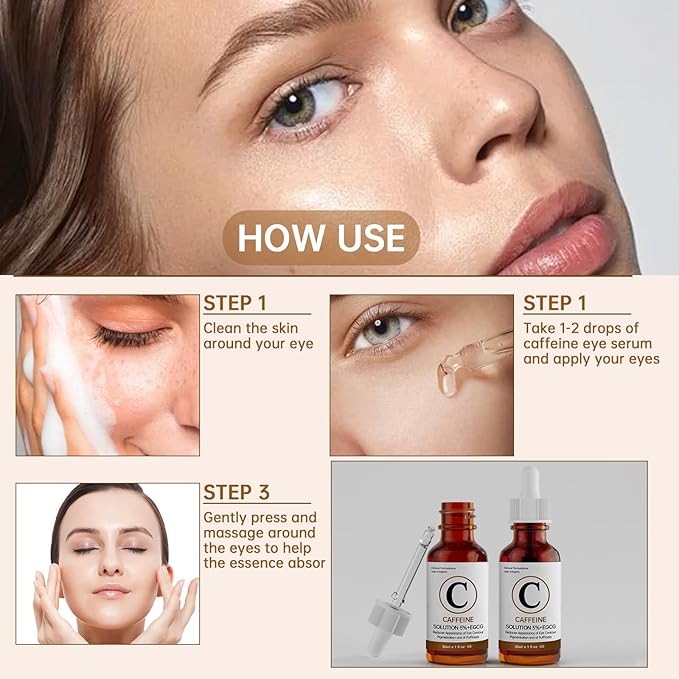 Caffeine Solution 5% + EGCG Eye Serum for Skin Care Caffeine Eye Serum Reducing Puffiness and Dark Circles 30ml