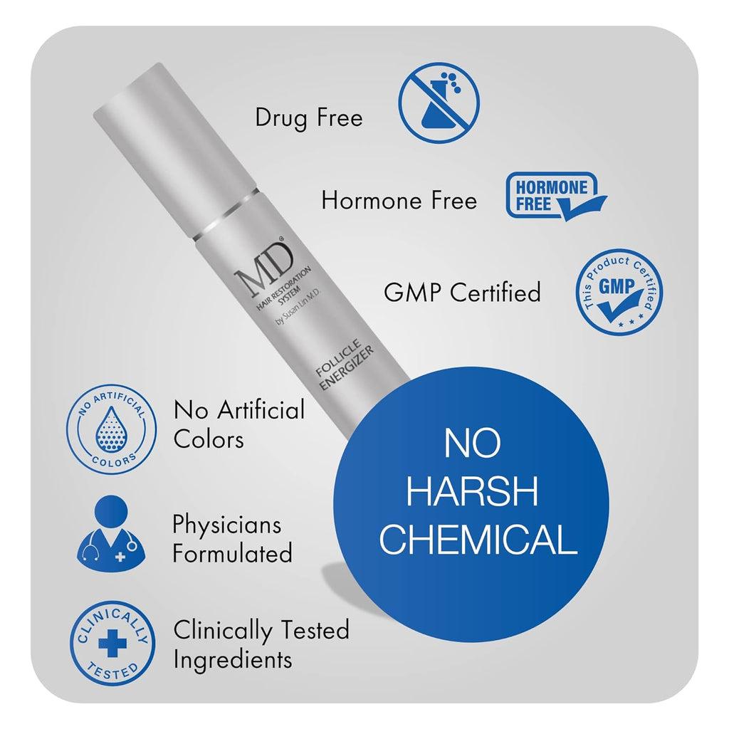 MD Follicle Energizer | Natural Hair Growth Serum | Biotin Infused to Block DHT Production and Prevents Hair Loss | 1 Fl Oz 60-Days Supply