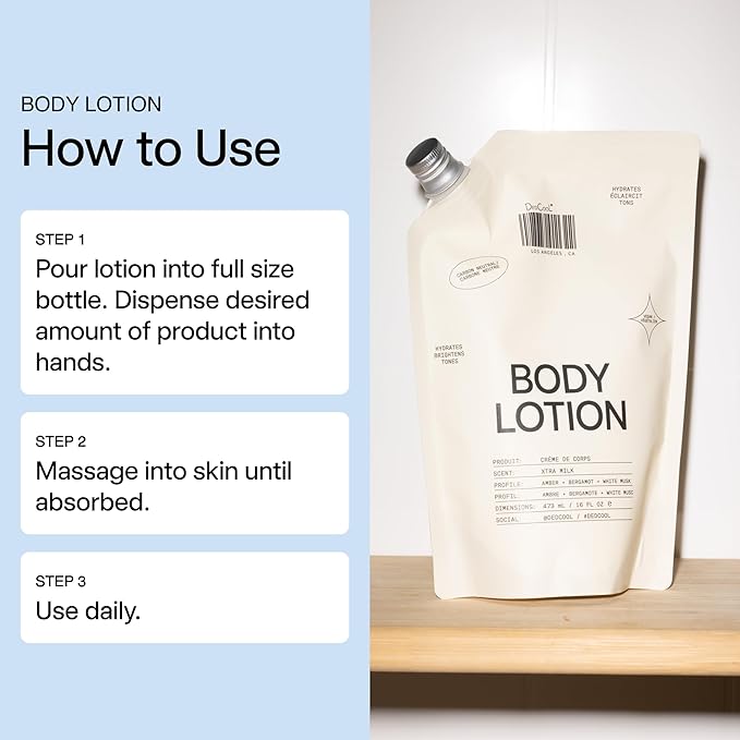 DedCool Taunt Body Lotion Refill – Lightweight, Deeply Hydrating Formula with Ceramides, Snow Mushroom, and Meadowfoam Oil | Non-Toxic, Vegan, Carbon-Neutral