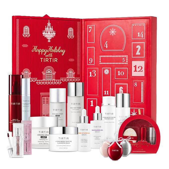 TIRTIR Advent Calendar 2024 | 16 Days of Holiday Gift Set for Women, Skincare and Makeup Set, Stocking Stuffers, Skincare & Cosmetic Christmas Gift for Her, 2024 Limited Edition