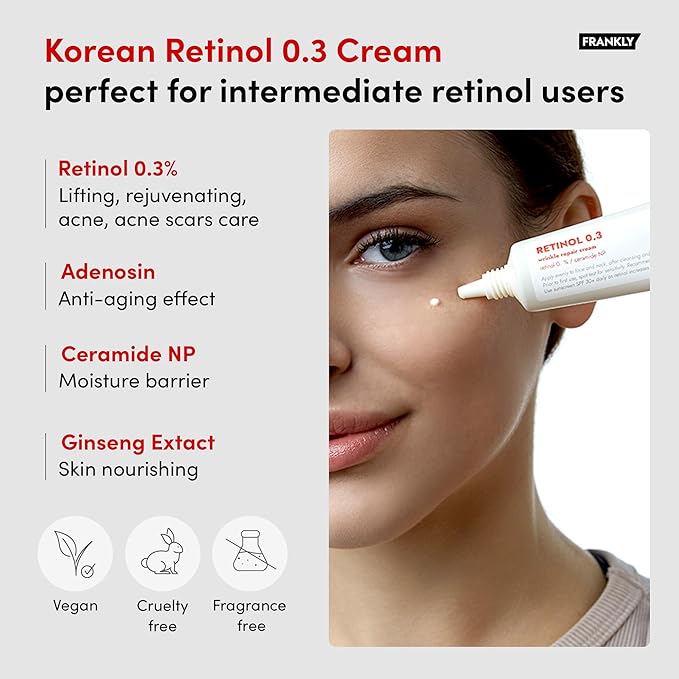FRANKLY Skin Repair Duo: Retinol 0.3 Cream & Butter So Much Cream | Anti-Aging & Skin Turnover | Deep Moisturization | Vegan Butter, Jojoba Oil | Vegan & Curelty-Free | Korean Skincare Set
