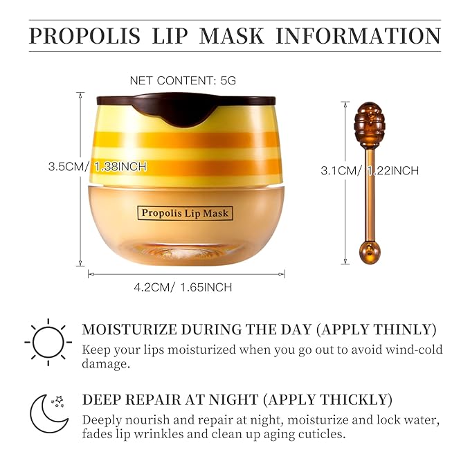 2 PCS Honey Lip Balm Pot, Honey Lip Mask, Reduces Lines, Hydrate & Moisturizing Skin Care, Prevention Dry Cracked Lips Repair Treatment