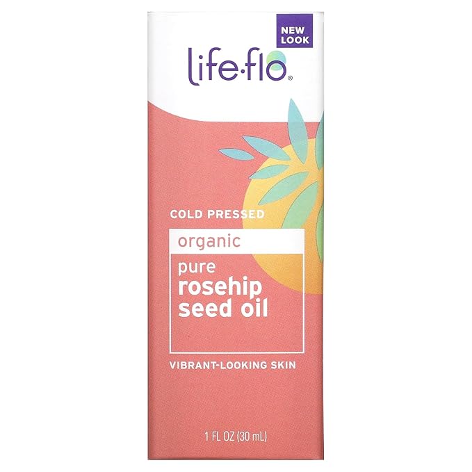 Life-flo Pure Organic Rosehip Seed Oil, Hydrating Face Oil, Dry Skin Care, Cold Pressed from Organic Rose Hips, Rich in Fatty Acids and Vitamin A (Retinol), Hypoallergenic, 60-Day Guarantee, 1oz