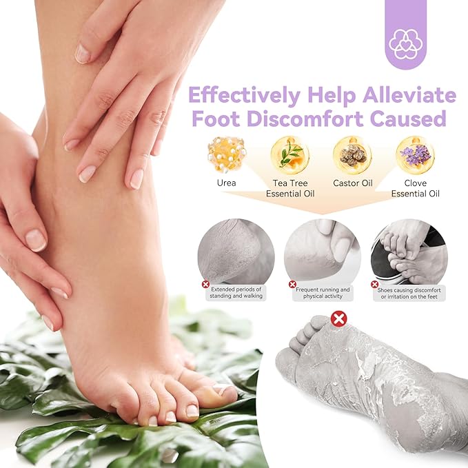 SAVILAND Ultra-Repair Foot Cream Spa Pedicure Kit: 2024 Natural Tea Tree Castor Oil Foot Lotion for Dry Cracked Heels Feet Care Kit Foot File Callus Remover Dead Skin Removal Home Use