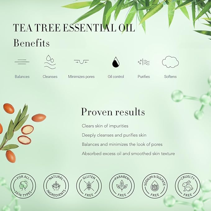 Facial Skin Care Set & Spa Kit - Gift for Women Ideas, Self-care Relaxation Gifts, Skin Care Collection with Essential Oils, Hyaluronic Acid, Vitamin E. (Tea Tree)