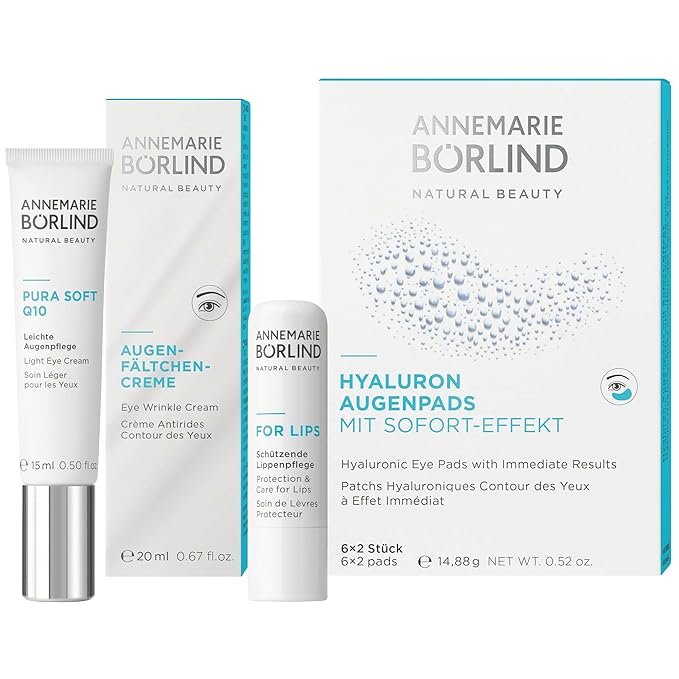 ANNEMARIE BÖRLIND Hyaluronic Acid Under Eye Mask – Vegan Eye Patches for Puffy Eyes with Tremella and Konjac Root– Remove Under Eye Bags Instantly – Cruelty-free Gel Eye Patch – 6 Pairs