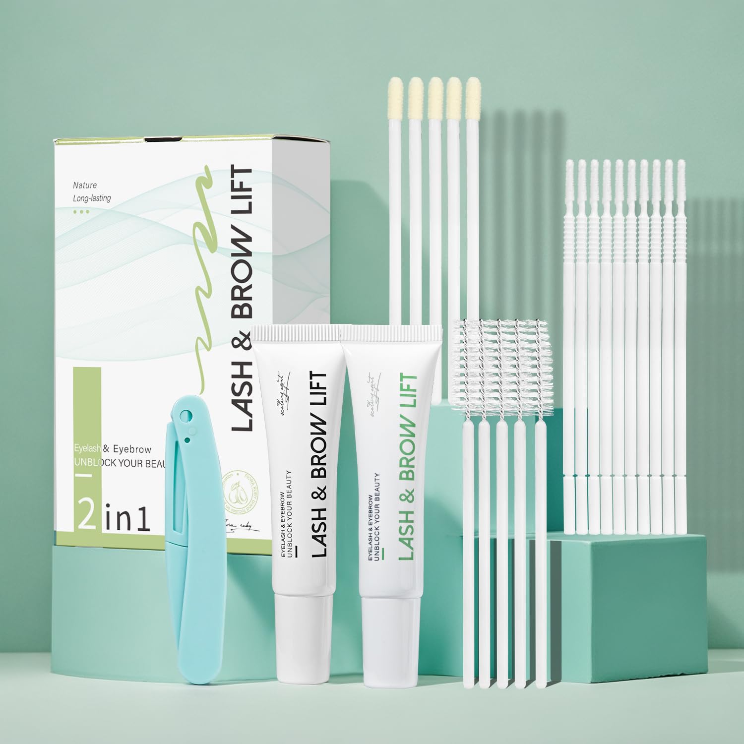 Lash Lift Kit for Eyelash Perm, Professional Lash & Brow Lift Gentle Formula for Long-Lasting Natural Curl & Self Lash Lifting, Brow Lamination Set for Salon-Quality Results at Home