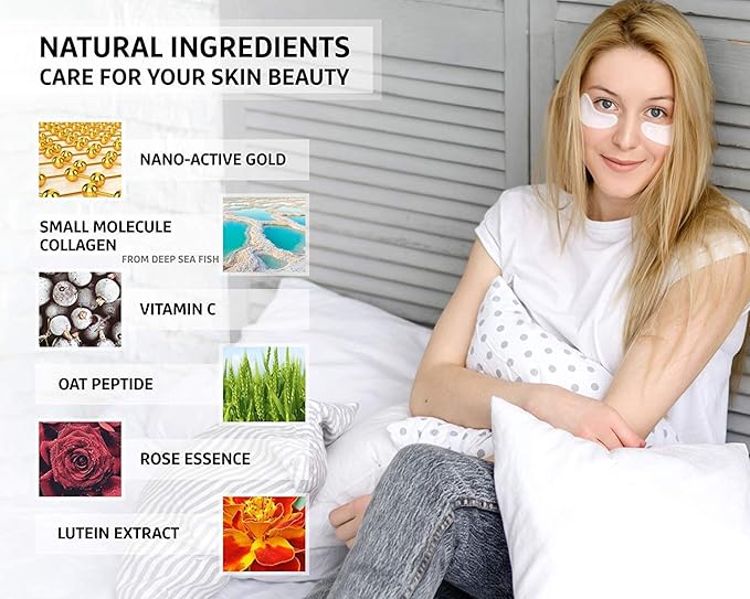 Jakuva Under Eye Patches 30PCS Pairs Collagen Eye Masks Eye Patches for Dark Circles and Puffy Eyes, Reduce Wrinkles, Gel Eye Mask Skincare for Moisturizing, Eye Bags Treatment, White