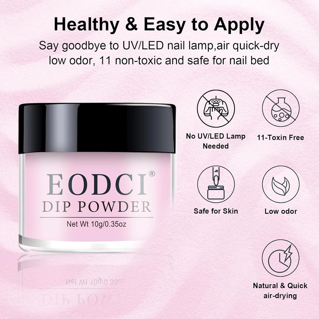 31 Pcs Dip Powder Nail Kit Starter - 20 Colors Nude Brown Skin Tone Dipping Powder Liquid Set with Base Top Coat, Activator, Brush Saver, Nail Buffer and Brush No Needed Lamp Curing