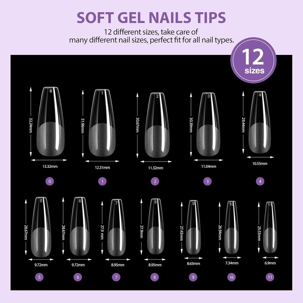 SAVILAND Gel Nail Kit with Drill: ALL-IN-1 Beginner Nail Kit, 0.5Oz U V Nail Glue Gels, Gel Nail X Kit with Lamp, 500 Pcs Long Coffin Tips Nails Builder Kits, Salon At Home Manicure Gift for Women