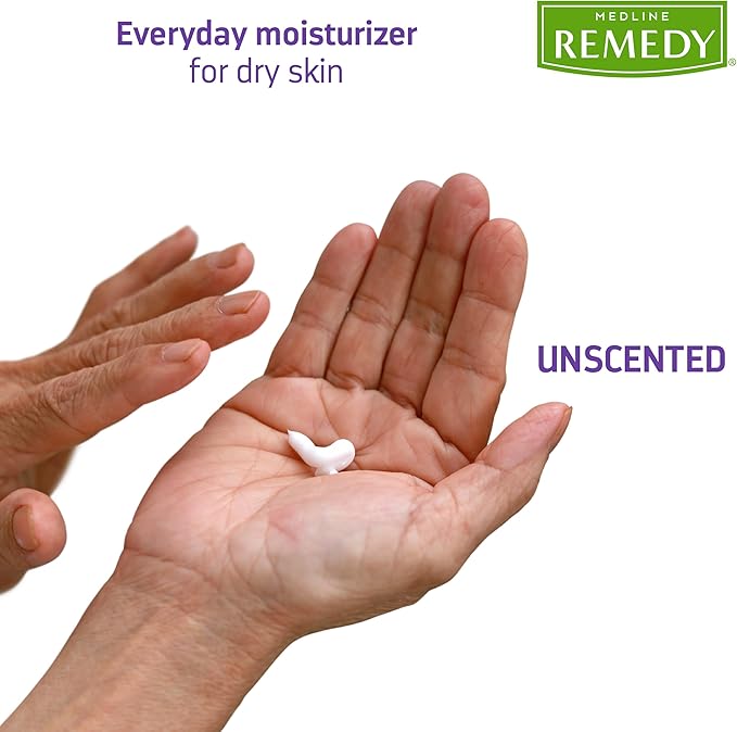 Medline Remedy Essential Moisturizing Body Lotion (8 oz Bottle), 36 Count, Unscented, Hydrating, Soothing For Dry Skin, Smooths & Softens, Non-Greasy, Hypoallergenic, Men, Women, Elderly