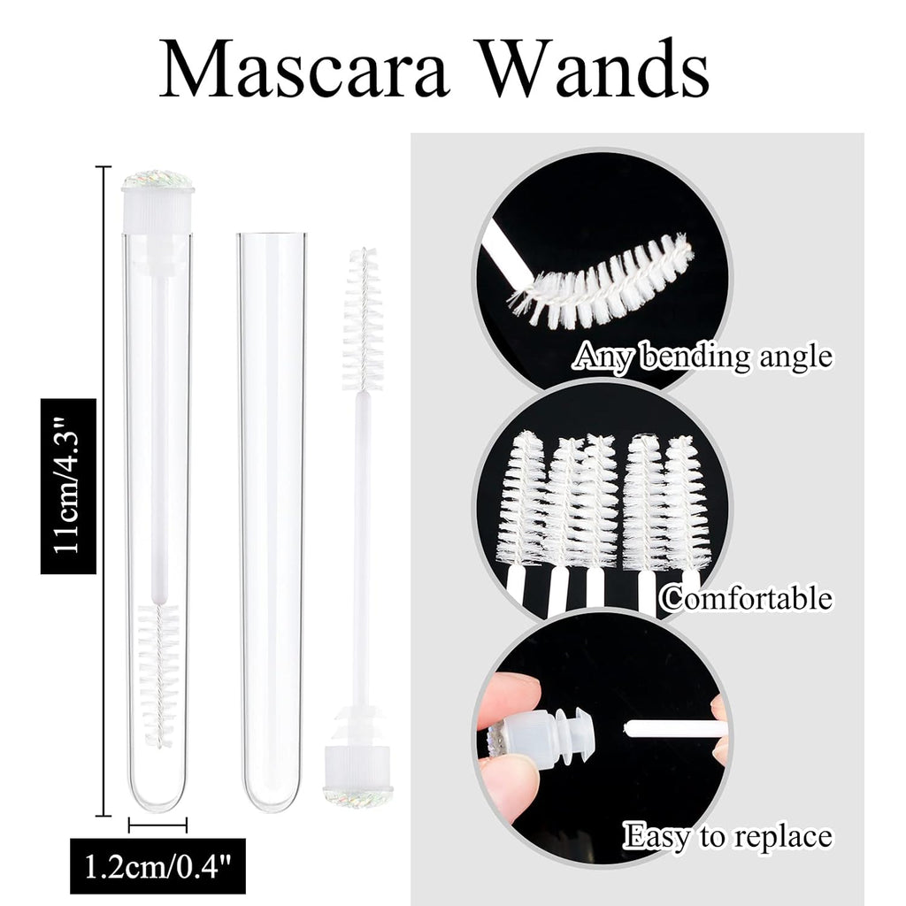50pcs Lash brush Mascara wands and tubes Spoolies for eyelash extensions Mascara wand tubes scale white