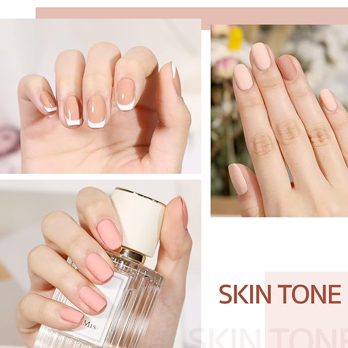 GAOY Nude Pink Gel Nail Polish Set and Cuticle Oil, 20ml Cuticle Care Strengthener Oil