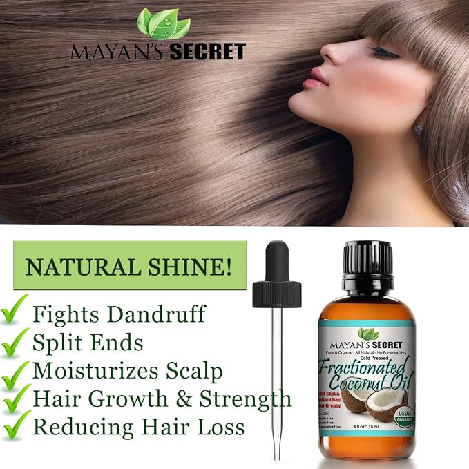 USDA Certified Organic Fractionated Coconut Oil, for Aromatherapy Relaxing Massage, Carrier Oil for Diluting Essential Oils, Hair & Skin Care Benefits, Moisturizer & Softener