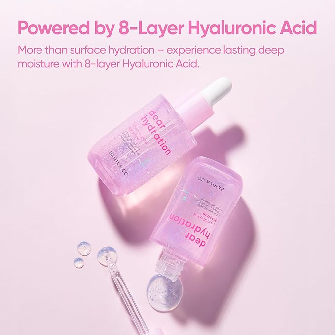 BANILA CO Dear Hydration Crystal Glow Essence | Dermatologist Tested | Crystal Capsule Serum with Pink Cactus & Hyaluronic Acid for Hydrating and Radiant Skin (50ml / 1.69 fl oz)