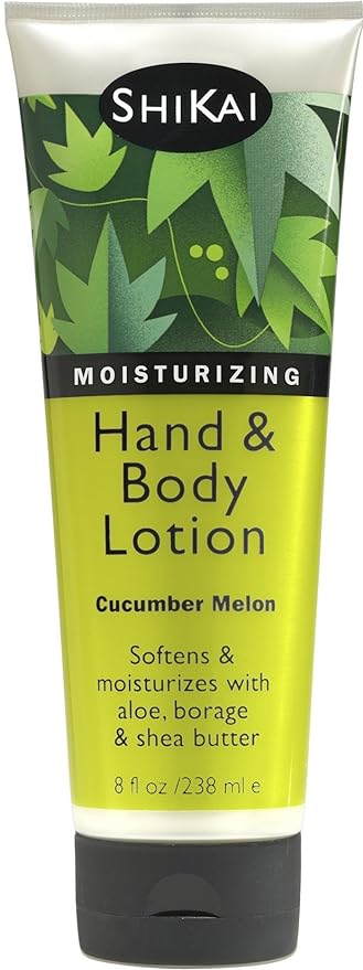 ShiKai Hand & Body Lotion (Cucumber Melon, 8oz) | Daily Moisturizing Skincare for Dry and Cracked Hands | With Aloe Vera & Vitamin E