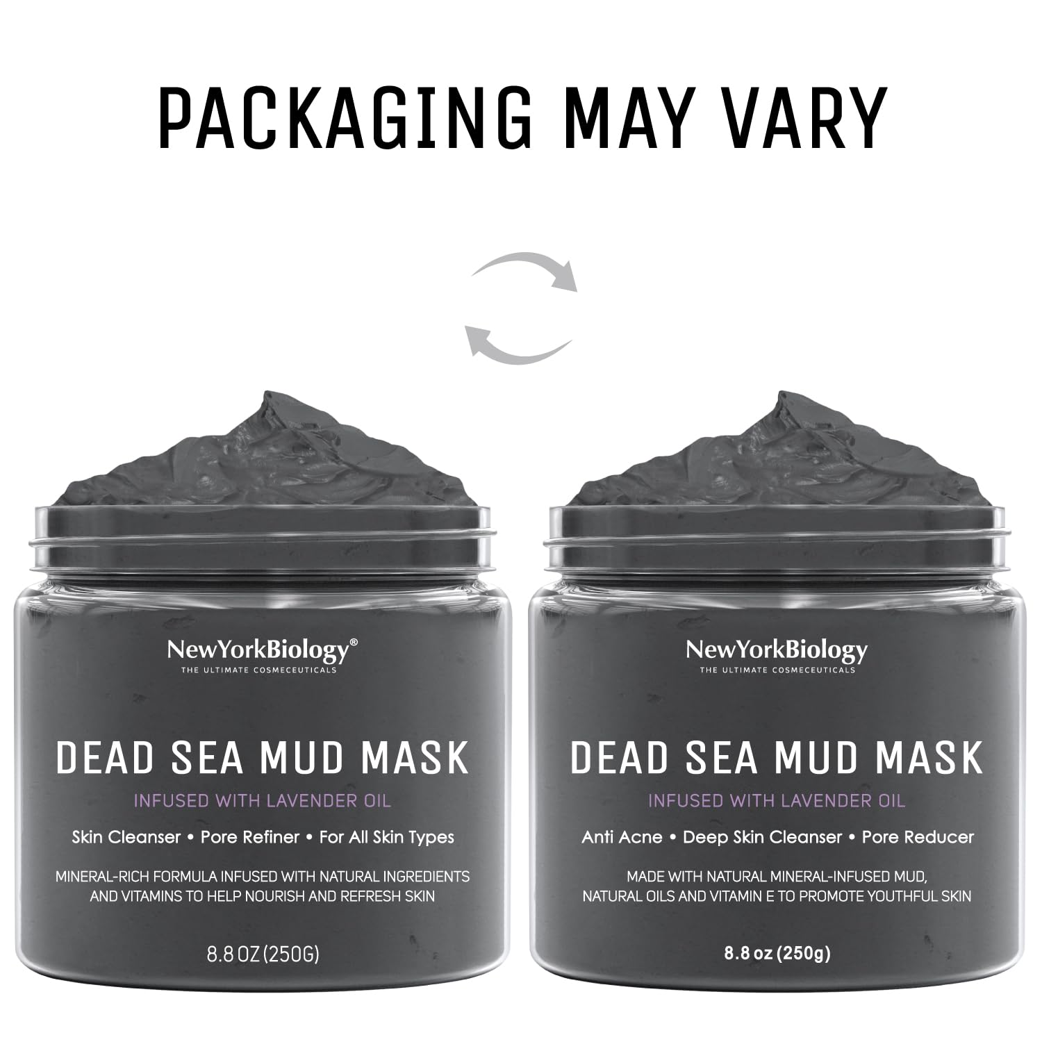 New York Biology Dead Sea Mud Mask for Face and Body | with Lavender | Spa Quality Pore Refiner for Oily Skin | Natural Skincare for Women & Men | Tighten Skin for A Healthier Complexion | 8.8 oz