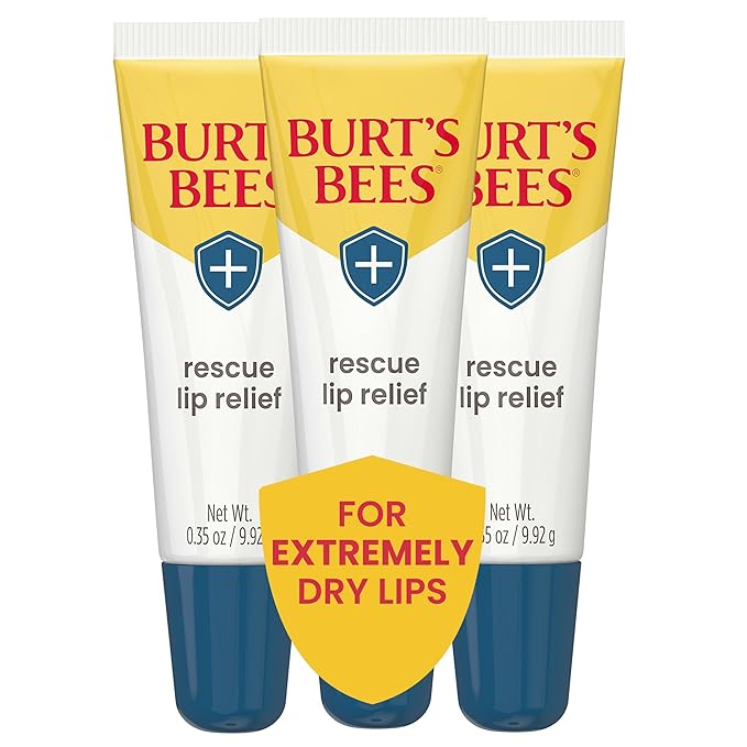 Burts Bees Rescue Lip Relief with Shea Butter and Echinacea, 100% Natural Origin, 0.35 Ounces