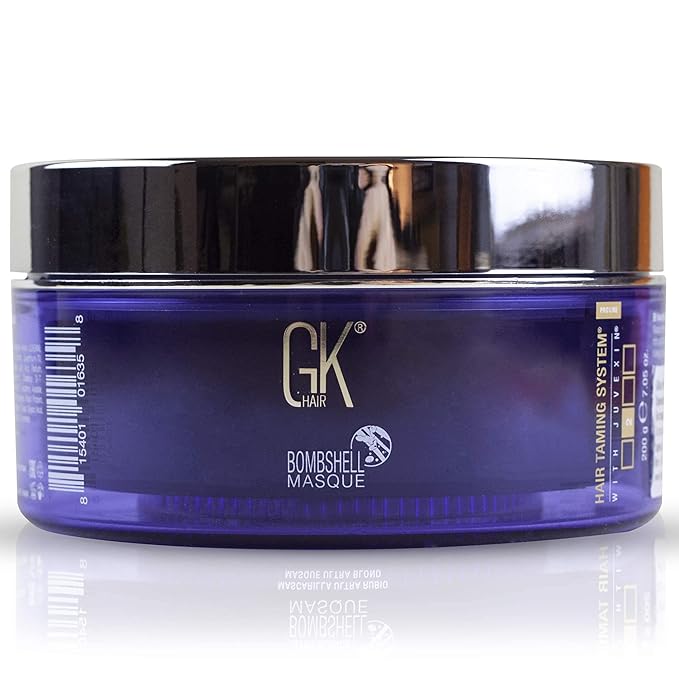GK HAIR Global Keratin Ultra Blonde Bombshell Masque (7.05 Fl Oz/200 g) Semi-Permanent Long Lasting Hair Toning Color Pigments Moisturizing Styling and Coloring Mask for All Hair Types