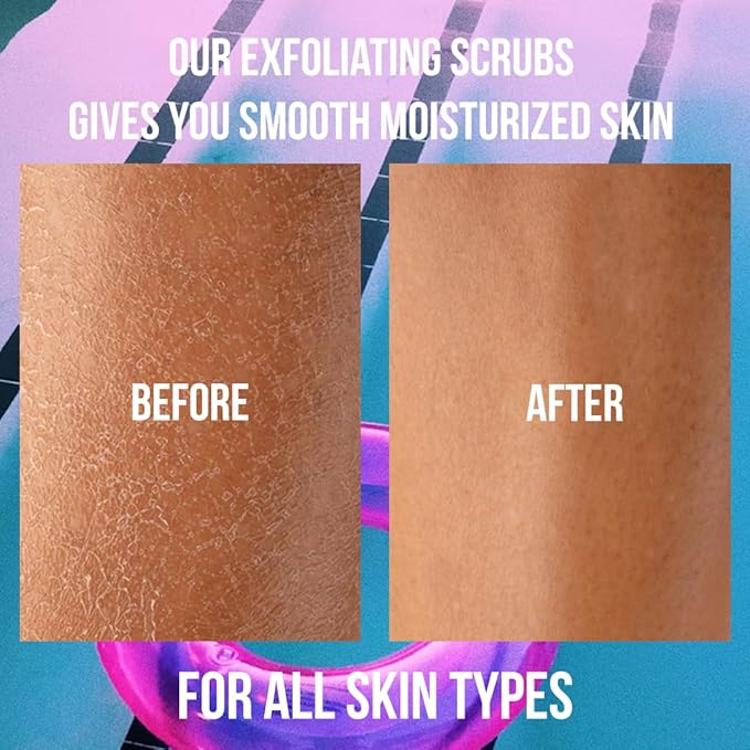 Organic Raspberry Scrub, Natural Exfoliating Salt Body & Face Scrub, Pure Exfoliator Helps with Moisturizing Skin, Cellulite, Dead Skin Cells, Deep Cleansing, Moisturizes 10 oz