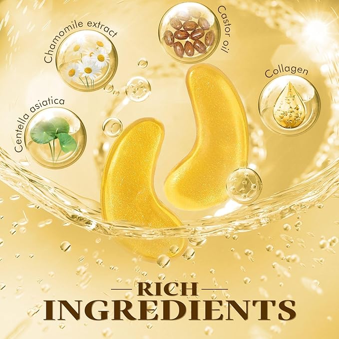 Under Eye Patches - Eye Mask for Puffy Eyes and Dark Circles, Eye Patches with Hyaluronic Acid & Collagen to Reduce Wrinkles and Relieve Pressure (20 Pairs)