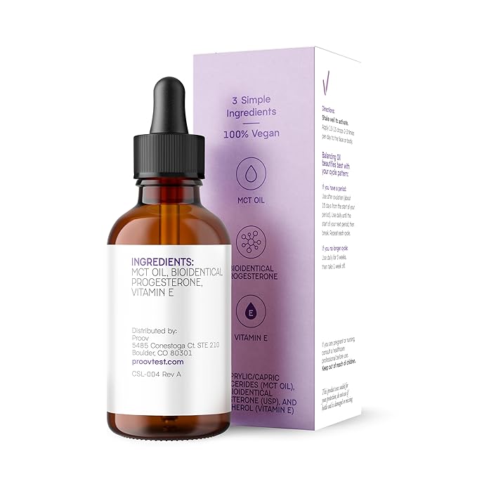 Proov - Unscented Balancing Oil - Natural Progesterone, Vitamin E - Hormone Balance For Women - Fertility & Menopause Support - More Effective than Progesterone Creams - 2-3 Month Supply - 30 ml