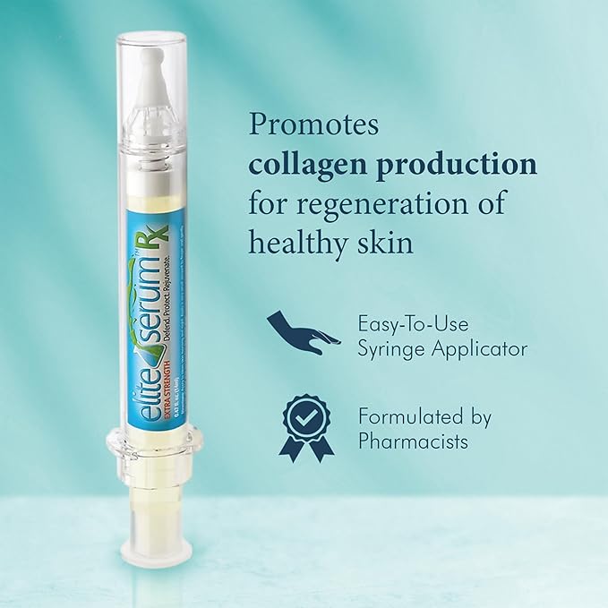 Elite Serum Rx - Anti Aging Under Eye Serum for Dark Circles and Puffiness with 7 Patented Peptides - Extra Strength Eye Lifting and Firming Serum for Wrinkle Repair and Eye Bags Treatment
