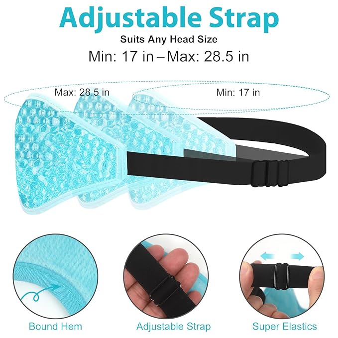 BeeVines Gel Eye Mask, 2 Pack Cooling Ice Masks for Puffy Eyes for Men & Women, Cold & Warm Compress for Post Surgery, Puffiness, Allergies, Sinuses & Migraines Treatment(Blue & Green)