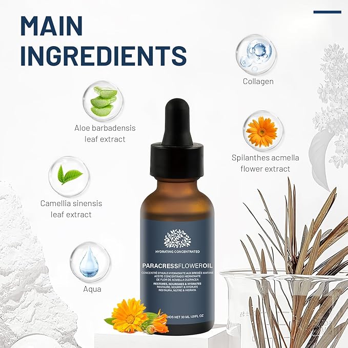 2 PCS Paracress Facial Oil, Paracress Serum,Paracress Facial Oil Organic, Paracress Facial Serum Organic,Paracress Extract Face Oil,Smooth Wrinkles Fine Lines Oil Face 30ml, 1.0 oz