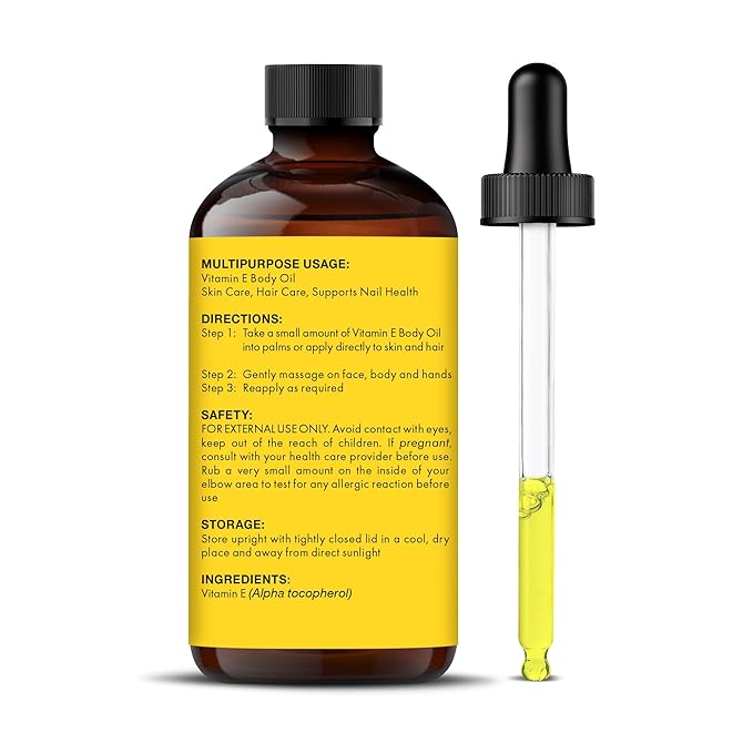 Majestic Pure Vitamin E Oil - 100% Pure & Natural | Premium Grade, Cold-Pressed and Tocopherol to Repair Dry, Damaged Skin | Moisturizing Skin, Hair and Scalp 2 Fl Oz