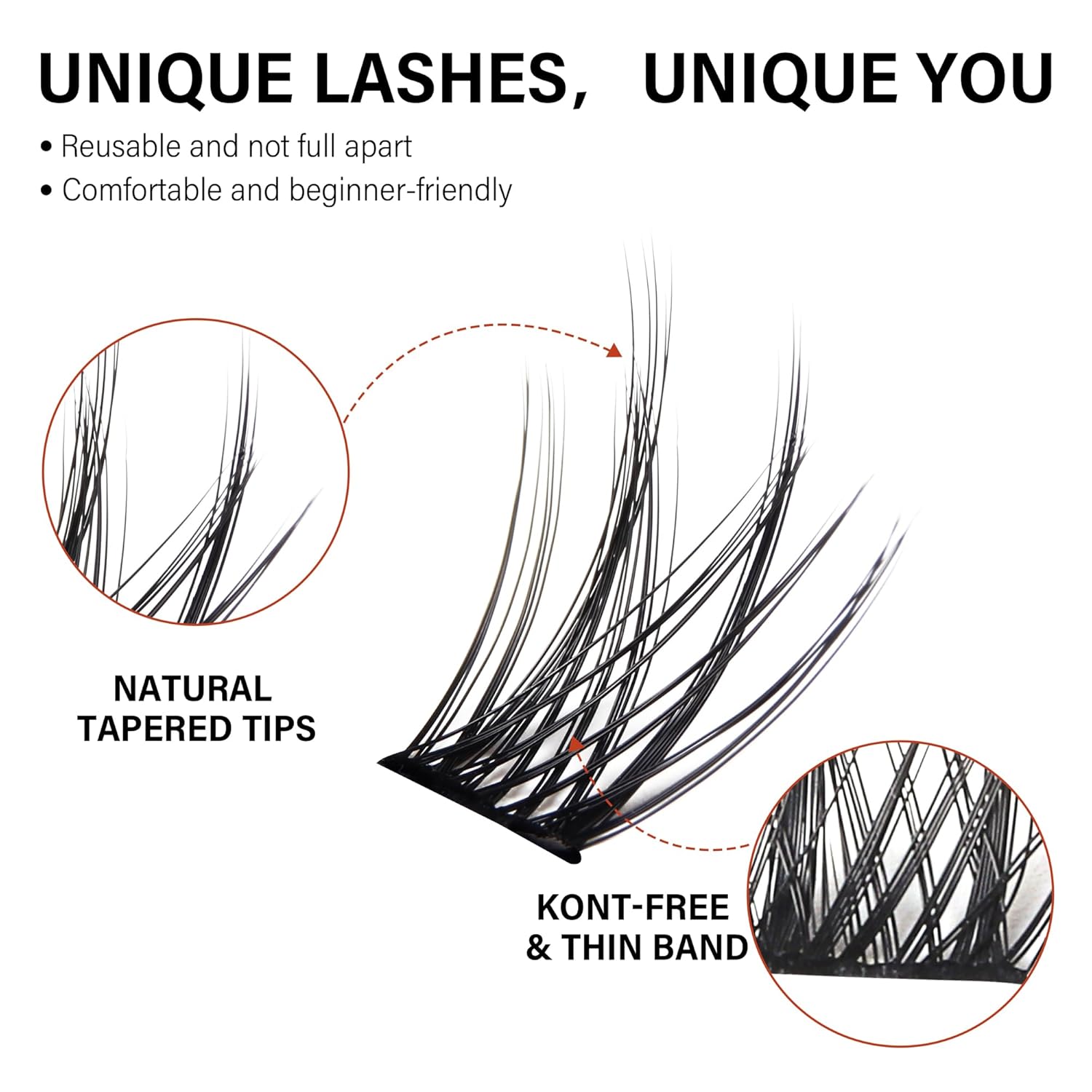 Lash Cluster 144pcs Individual Lashes,8-16mm Diy Lash Extension,C Curl Lash Clusters Wispy,3D Natural Lash Clusters Look Like Eyelash Extension DIY at Home (Orange Spirit-C-8-16mix)