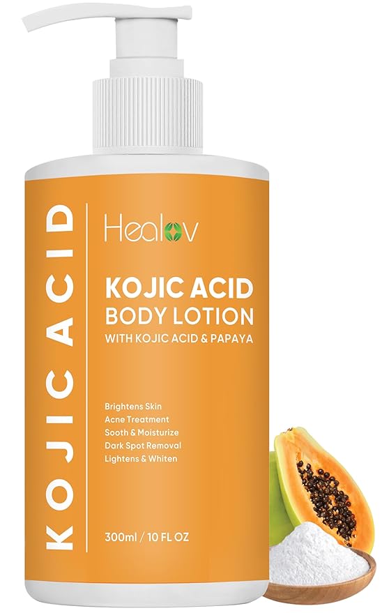 Kojic Acid Lotion – Skin Brightening Body Lotion for Age Spots, Hyperpigmentation, Intimate Areas – Dark Spot Remover, Reduces Acne, Scars and Evens Tone – Kojic Acid Cream for Brighter, Glowing Look