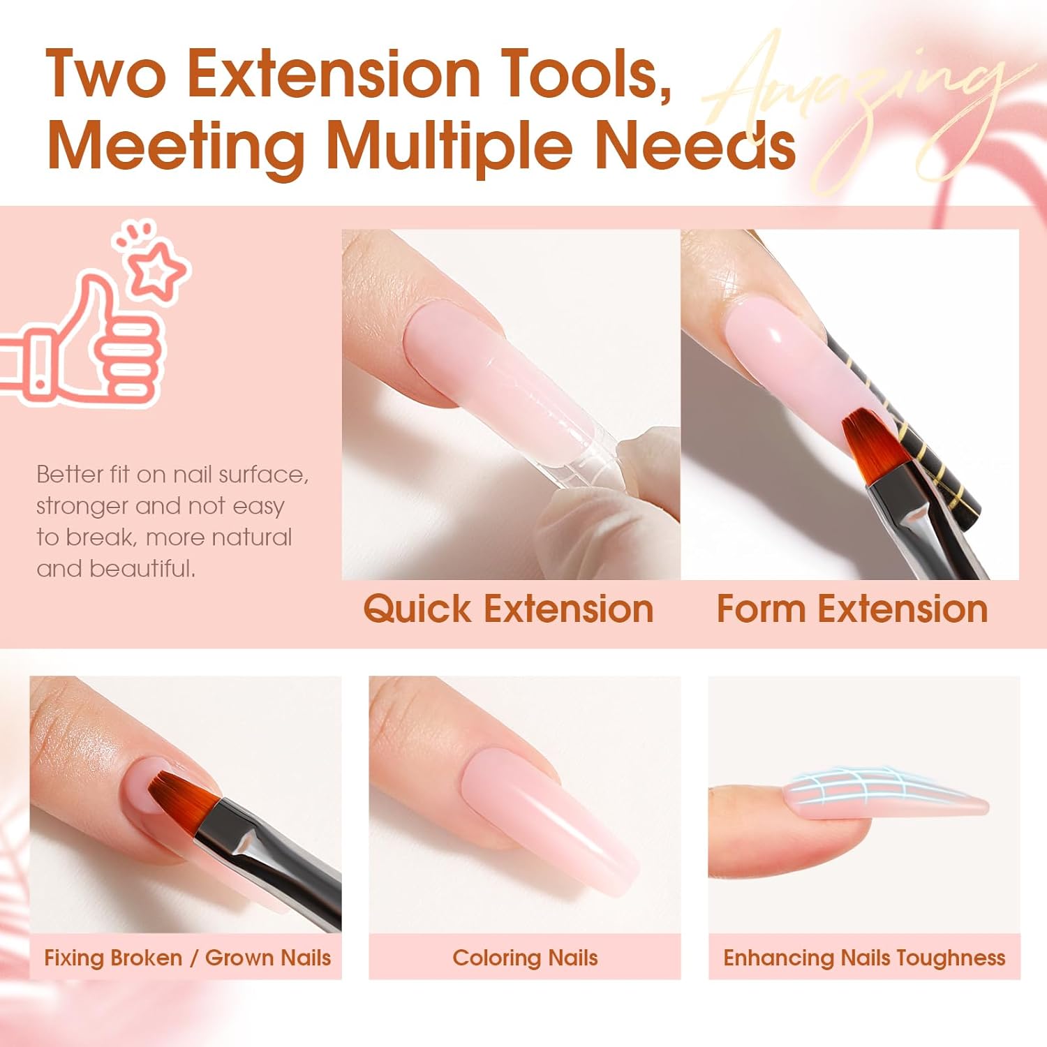 ROSALIND Poly Nail Gel Kit -14 Colors +72 Nail Art Accessories kit Clear Nude Poly Nails Gel Kit Starter Kit with Mini UV Lamp Slip Solution Basic Tools for Beginners with Everything