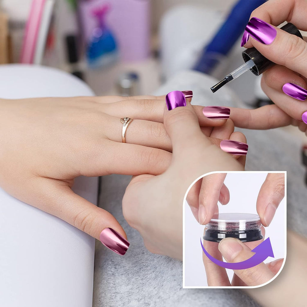 Artdone 16 Jars Chrome Nail Powder Nail Art Fimo Striping Tape Lines Decoration Metallic Mirror Effect Holographic Aurora Chameleon Pigment Powder 1g/Jar Pearl for Resin Craft & Nail Art