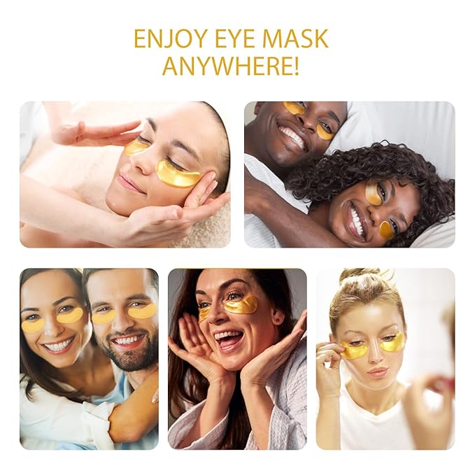 Under Eye Patches for Women (30 Pairs) - Eye Patches for Puffy Eyes and Dark Circles - Skin Care with Collagen eye patches for women - Anti-Aging Eye Masks (24 Gold- Box)