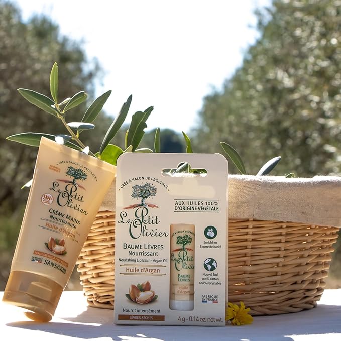 Nourishing Lip Balm Stick - Enriched with Argan Oil - Softens and Smooths Dry Lips - Made with Natural Vegetable Oils - 0.14 oz