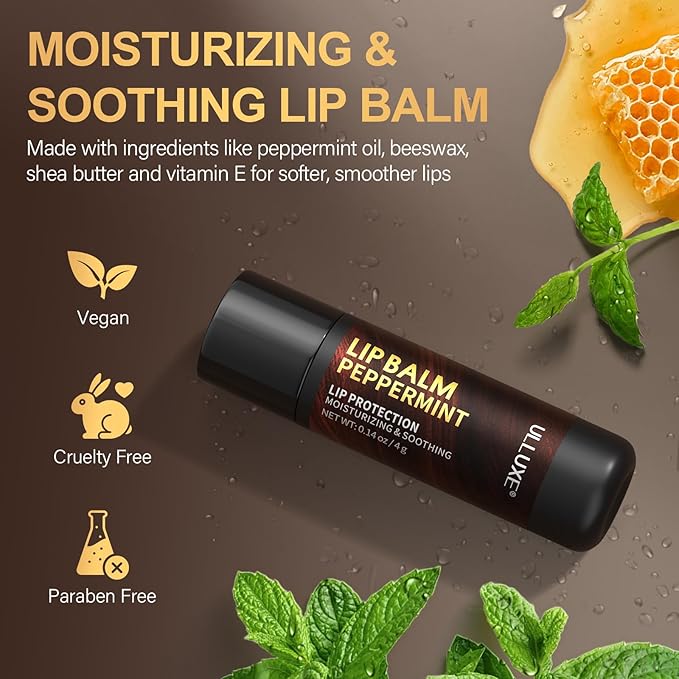 Skin Care Kit for Men, Fathers Day Gifts, Birthday Gift for Husband, Dad, Mens Skincare Set with Face Cream, Lip Balm, Deodorant Stick & Bath Soap, Facial Skincare, Lip Care & Body Care for Him