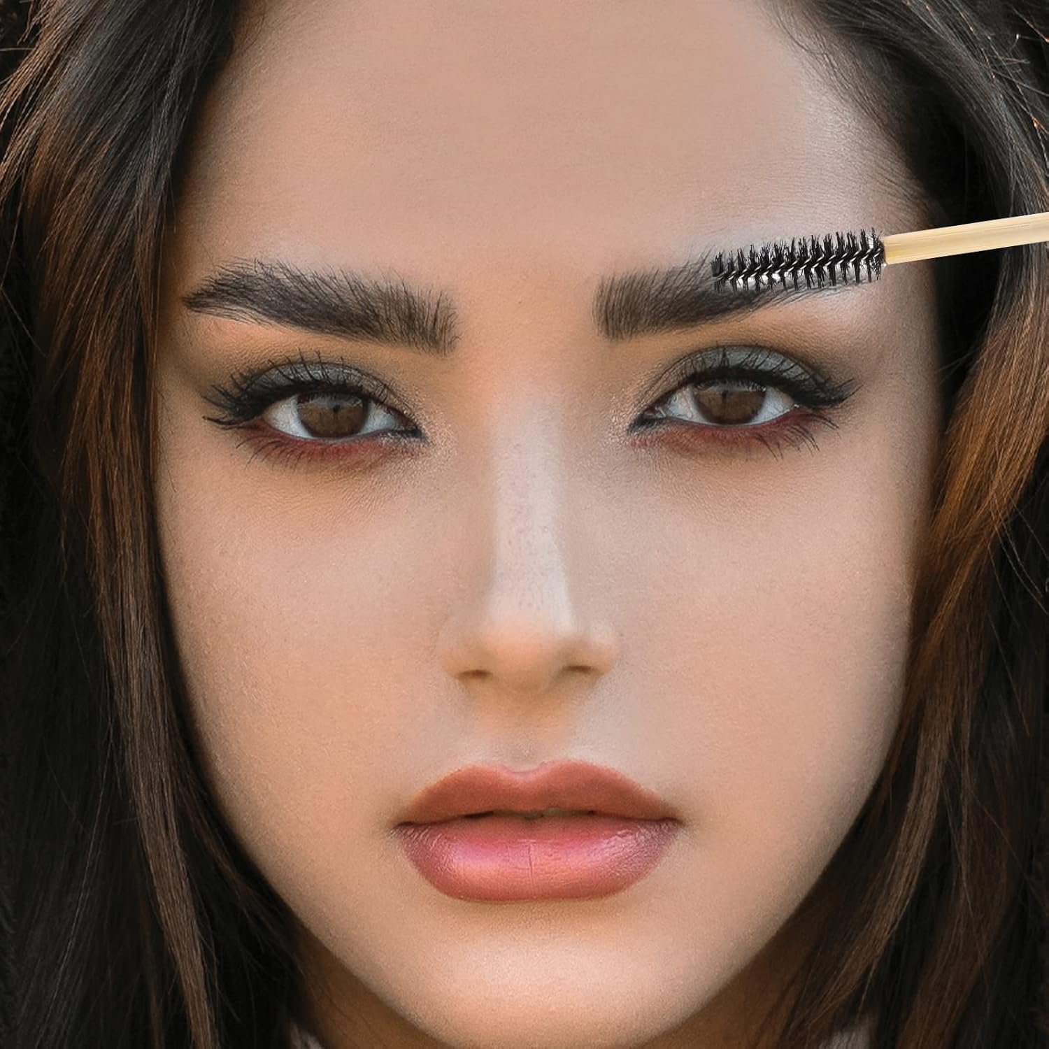 Tbestmax 150 Disposable Mascara Wands Eyelash Brush Spoolies for Eye Lash Extension Eyebrow Bamboo Stick Black