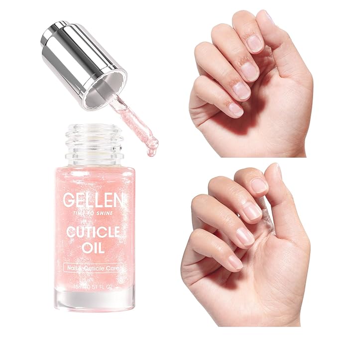 Gellen Nail Cuticle Oil for Growth and Strength, Vitamin E Fingernail Nourishing Oil for Hydrating, Moisturizing, Strengthening, Repairing, Nail and Skin Care Product for Men Women, Jasmine Scent