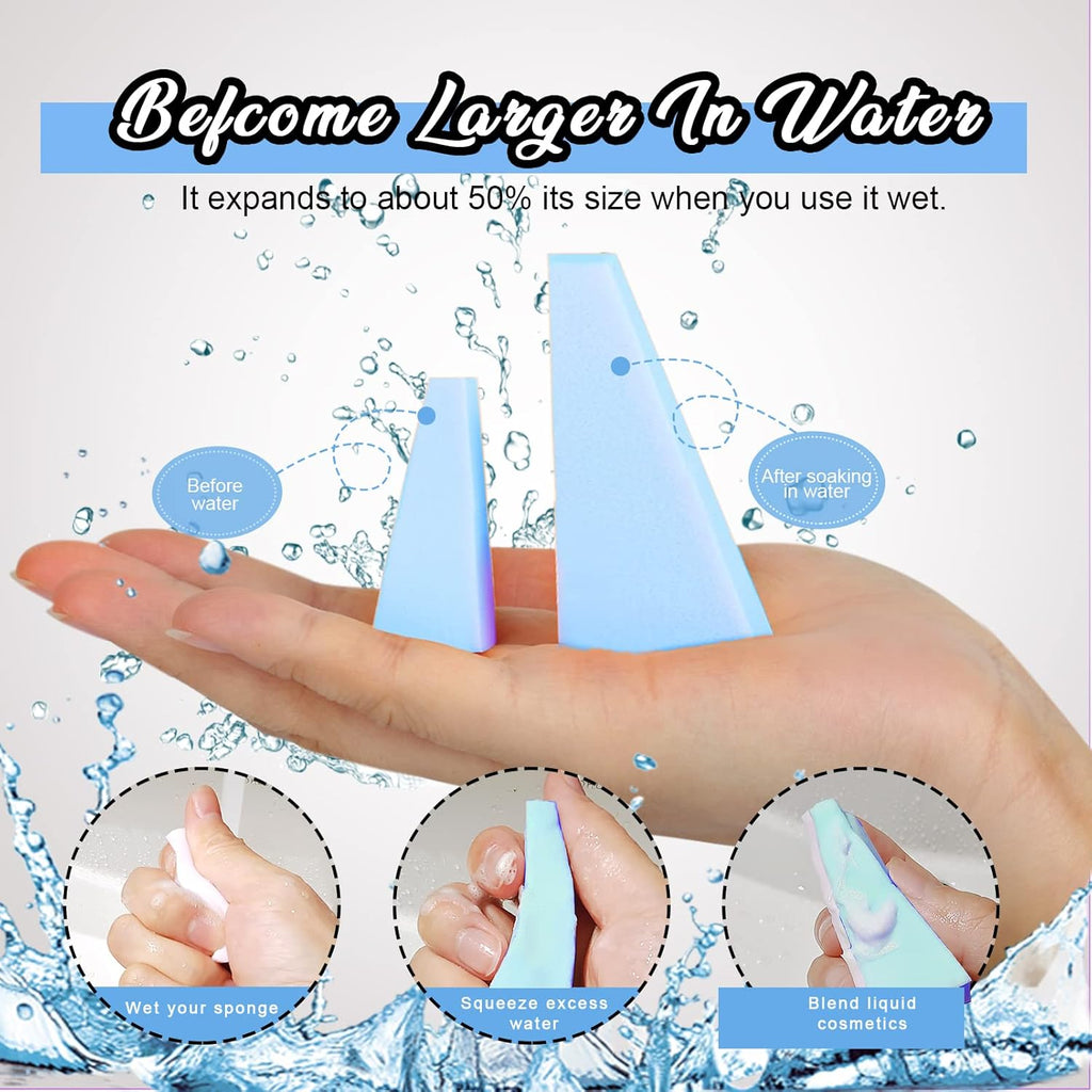 Teenitor 48 Pieces Cosmetic Makeup Sponges Wedges Beauty Blender Sponges, Small Triangle Makeup Sponge Wedges, Non-Latex Cosmetic Puff, Wedge Beauty Sponge Disposable Makeup Applicator