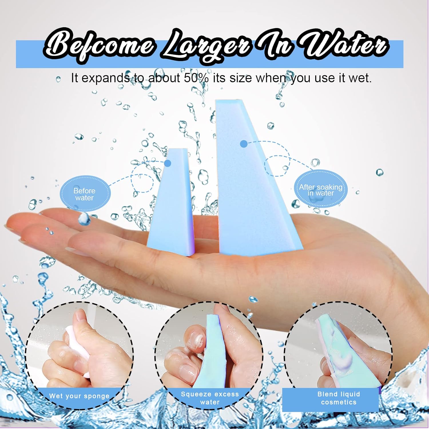 Teenitor 48 Pieces Cosmetic Makeup Sponges Wedges Beauty Blender Sponges, Small Triangle Makeup Sponge Wedges, Non-Latex Cosmetic Puff, Wedge Beauty Sponge Disposable Makeup Applicator