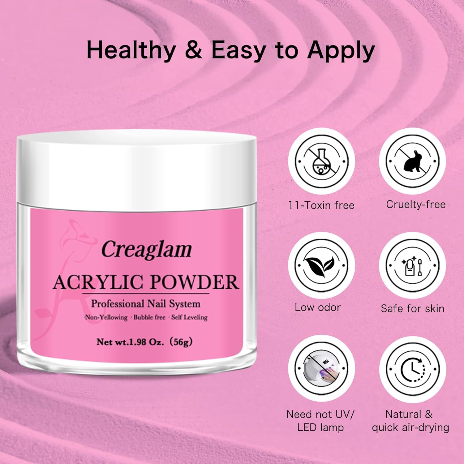 Acrylic Powder for Nail 56g: 2oz Raspberry Rose Acrylic Powder Large Capacity Professional for 3D Art Carving French Extension - DIY Nail Carving Long-Lasting No Needed Lamp